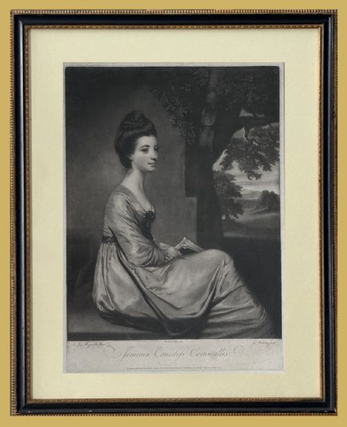 Mezzotint Portrait of Jemima ( Jones), Countess of Cornwallis by James Watson After Sir Joshua Reynolds.
