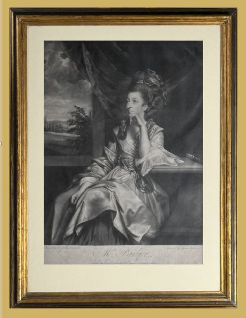 Mezzotint Portrait of Catherine Bunbury (Nee Horneck) by James Watson After Sir Joshua Reynolds.