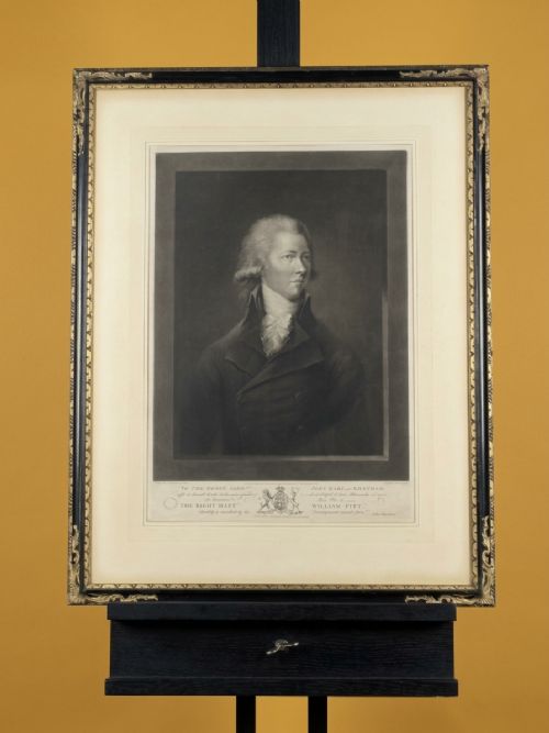 Mezzotint Portrait of the Right Hon William Pitt (1759-1806) - By George Keating After Simon De Koster. 
