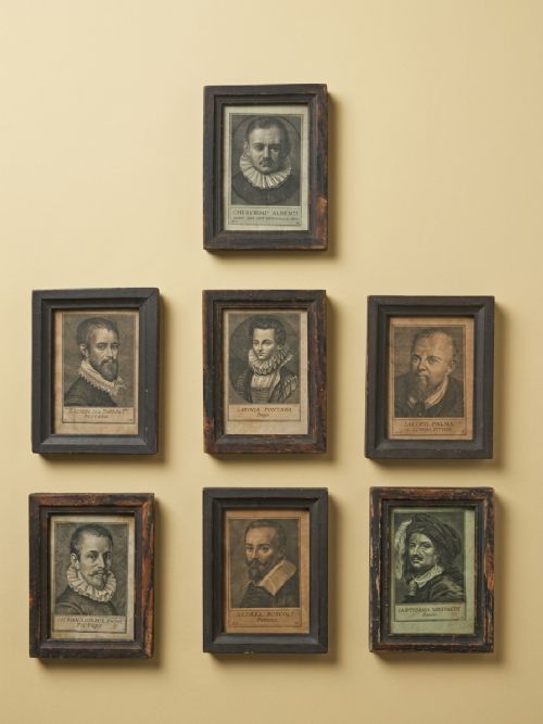 Seven Copperplate Portrait Engravings of Artists from ‘Serie Di Ritratti Degli Eccellenti Pittori Di Propria Mano’