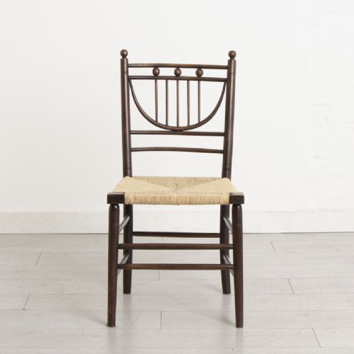 SET OF 4 ARTS CRAFTS MORRIS STYLE SUSSEX CHAIRS FOR HEALS C1890S - ADDITIONAL PHOTO 2