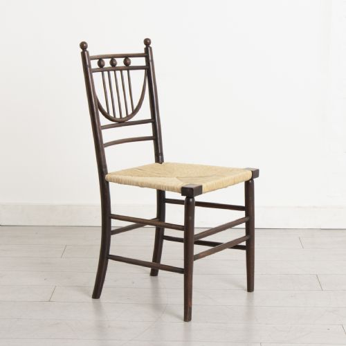 SET OF 4 ARTS CRAFTS MORRIS STYLE SUSSEX CHAIRS FOR HEALS C1890S - ADDITIONAL PHOTO 3