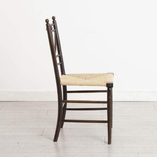 SET OF 4 ARTS CRAFTS MORRIS STYLE SUSSEX CHAIRS FOR HEALS C1890S - ADDITIONAL PHOTO 4