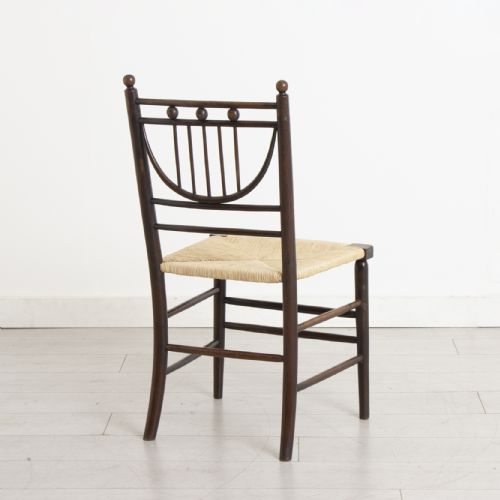 SET OF 4 ARTS CRAFTS MORRIS STYLE SUSSEX CHAIRS FOR HEALS C1890S - ADDITIONAL PHOTO 5