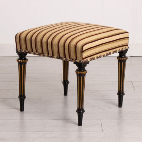 19th century ebonised stool - CATEGORY: ANTIQUE STOOLS - DATED 19TH CENTURY