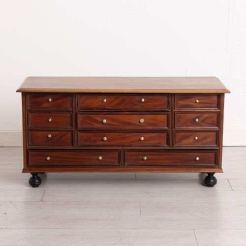19th century antique mahogany bank of drawers - CATEGORY: ANTIQUE CHEST OF DRAWERS - DATED 19TH CENTURY