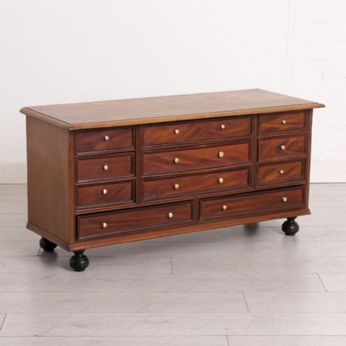19TH CENTURY ANTIQUE MAHOGANY BANK OF DRAWERS - ADDITIONAL PHOTO 1