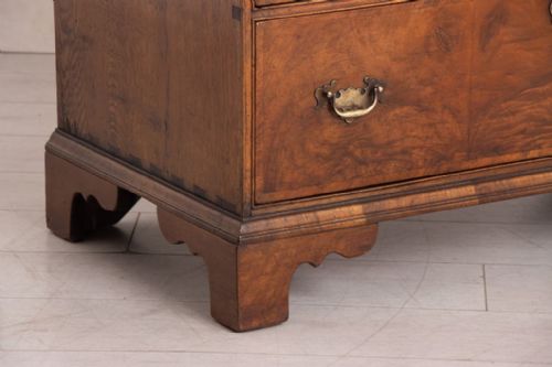 ANTIQUE CROSSBANDED WALNUT OAK LINED CHEST OF DRAWERS C1860 - ADDITIONAL PHOTO 3