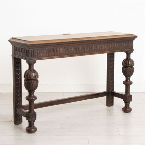 SOLID OAK ANTIQUE CONSOLE TABLE C1900 - ADDITIONAL PHOTO 1