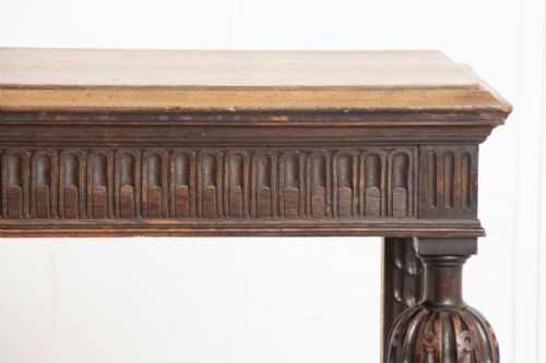 SOLID OAK ANTIQUE CONSOLE TABLE C1900 - ADDITIONAL PHOTO 2
