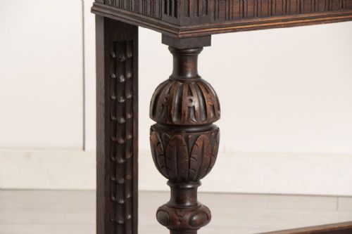 SOLID OAK ANTIQUE CONSOLE TABLE C1900 - ADDITIONAL PHOTO 3