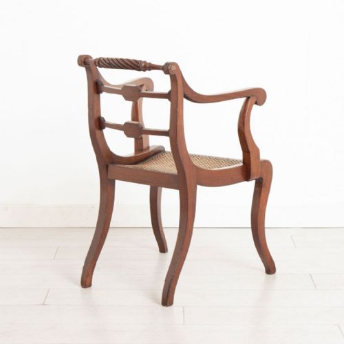 SET OF 6 ANTIQUE MAHOGANY SABRE LEG CHAIRS WITH CANED SEATS C1870 - ADDITIONAL PHOTO 3