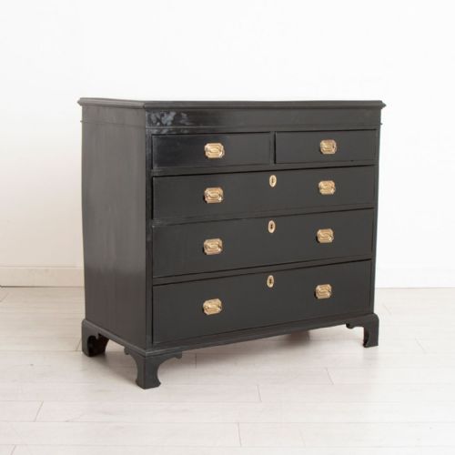 victorian ebonised chest of drawers - CATEGORY: ANTIQUE CHEST OF DRAWERS - DATED VICTORIAN