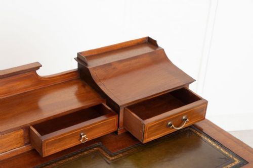 EDWARDIAN MAHOGANY WRITING TABLE WITH SATINWOOD EBONY INLAY - ADDITIONAL PHOTO 2