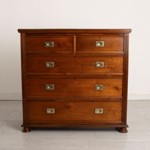 WALNUT CHEST OF DRAWERS WITH MAHOGANY LINED DRAWERS C1890 - ADDITIONAL PHOTO 1