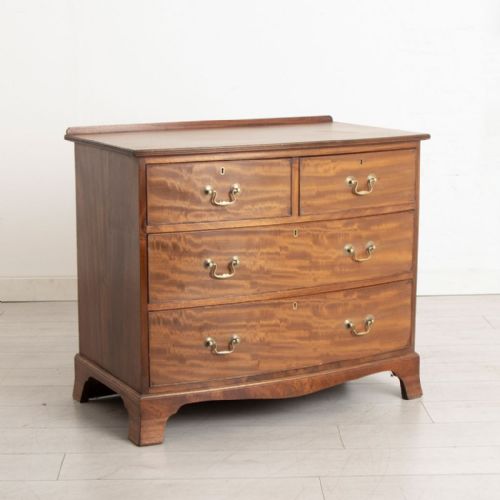 MAHOGANY BOWFRONT CHEST OF DRAWERS C1900 - ADDITIONAL PHOTO 1