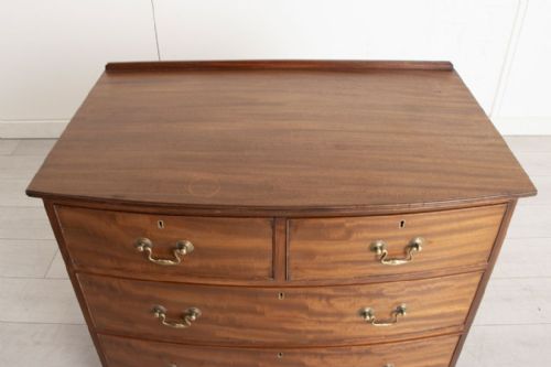 MAHOGANY BOWFRONT CHEST OF DRAWERS C1900 - ADDITIONAL PHOTO 3