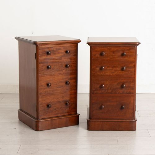 pair of victorian mahogany bedside cabinets c1870 - CATEGORY: ANTIQUE CUPBOARDS - DATED VICTORIAN
