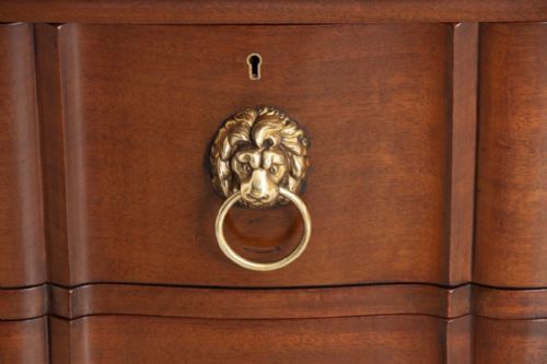 MAHOGANY CHEST OF DRAWERS WITH BRASS LION HEAD HANDLES C1900 - ADDITIONAL PHOTO 3