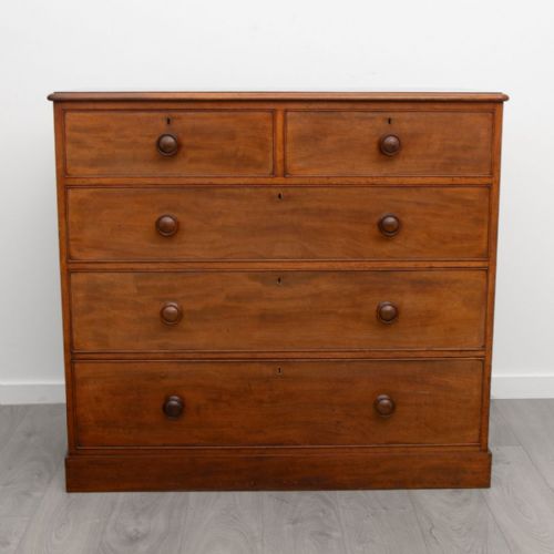 mahogany chest of 2 small over 3 long drawers by johnstone jeanes of new bond st c18401880 - CATEGORY: ANTIQUE CHEST OF DRAWERS - DATED 19TH CENTURY