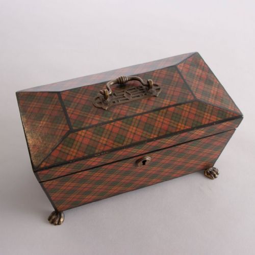 REGENCY PERIOD TARTANWARE TEA CADDY C1820 - ADDITIONAL PHOTO 1
