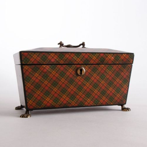 REGENCY PERIOD TARTANWARE TEA CADDY C1820 - ADDITIONAL PHOTO 2