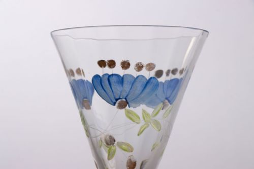 PAIR OF THERESIENTHAL POPPY DESIGN HANDCRAFTED LIQUOR GLASSES C1910 - ADDITIONAL PHOTO 2