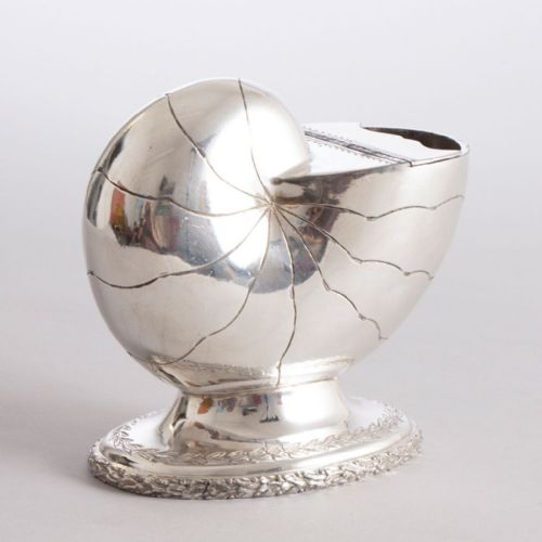 antique silver plated nautilus shell spoon warmer c1900 - CATEGORY: ANTIQUE SILVER - DATED 1900