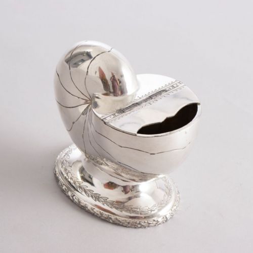 ANTIQUE SILVER PLATED NAUTILUS SHELL SPOON WARMER C1900 - ADDITIONAL PHOTO 1