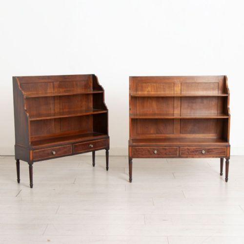 early 19th century pair of late georgian mahogany bookcases - CATEGORY: ANTIQUE BOOKCASES - DATED GEORGIAN