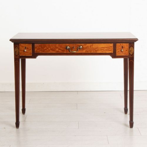 georgian cuban mahogany three drawer side table c1780 - CATEGORY: ANTIQUE TABLES - DATED 1800