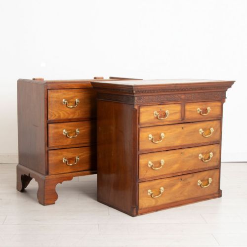 GEORGIAN MAHOGANY SECRETAIRE CHEST ON CHEST C1800 - ADDITIONAL PHOTO 2