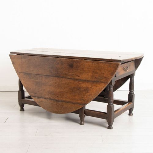 ENGLISH ANTIQUE OAK GATELEG TABLE C1700 - ADDITIONAL PHOTO 2