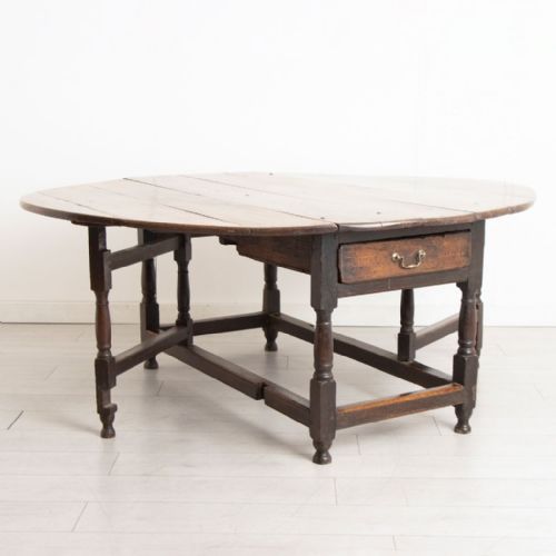 ENGLISH ANTIQUE OAK GATELEG TABLE C1700 - ADDITIONAL PHOTO 3