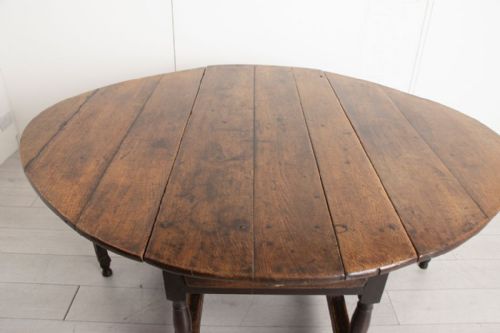 ENGLISH ANTIQUE OAK GATELEG TABLE C1700 - ADDITIONAL PHOTO 4