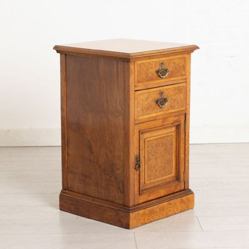 PAIR OF POLLARD OAK BEDSIDE CABINETS WITH SATINWOOD CROSSBANDING C1890 - ADDITIONAL PHOTO 2
