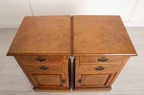 PAIR OF POLLARD OAK BEDSIDE CABINETS WITH SATINWOOD CROSSBANDING C1890 - ADDITIONAL PHOTO 3