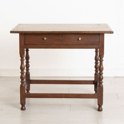 ENGLISH ANTIQUE OAK COUNTRY SIDE TABLE C1700 - ADDITIONAL PHOTO 1