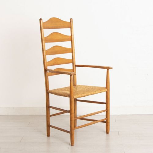 SET OF 6 ARTS CRAFTS LADDER BACK CHAIRS BY ERNEST GIMSON COTSWOLD SCHOOL C1910 - ADDITIONAL PHOTO 5