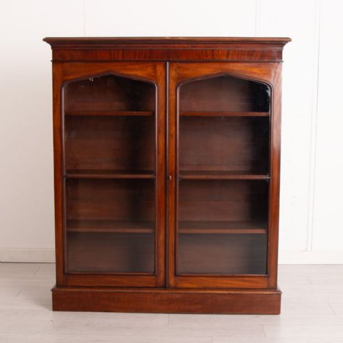 early victorian mahogany glazed bookcase c1850 - CATEGORY: ANTIQUE BOOKCASES - DATED 1850