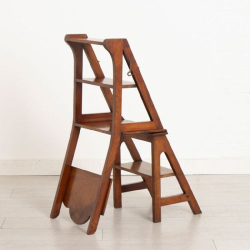 ANTIQUE MAHOGANY METAMORPHIC CHAIR STEPS C1900 - ADDITIONAL PHOTO 4