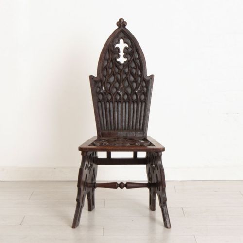 19TH CENTURY FRENCH REVIVAL OAK HALL CHAIR MADE IN PARIS - ADDITIONAL PHOTO 3