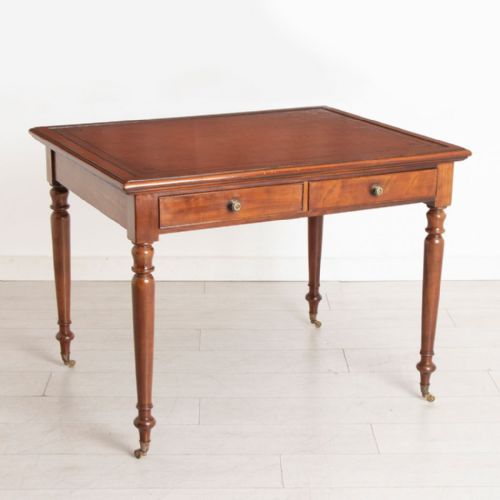 early victorian 2 drawer mahogany writing table - CATEGORY: ANTIQUE TABLES - DATED VICTORIAN