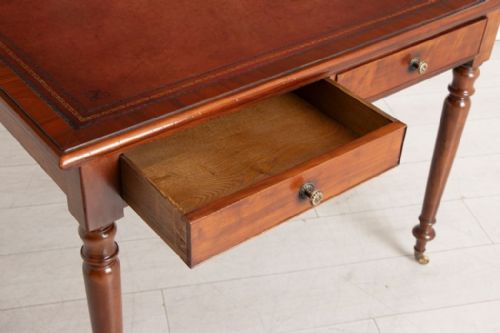 EARLY VICTORIAN 2 DRAWER MAHOGANY WRITING TABLE - ADDITIONAL PHOTO 2