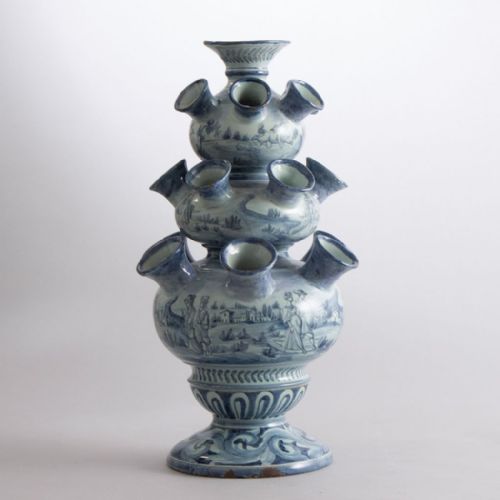 ANTIQUE ITALIAN CANTAGALLI MAJOLICA TULIP VASE - ADDITIONAL PHOTO 1