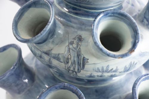 ANTIQUE ITALIAN CANTAGALLI MAJOLICA TULIP VASE - ADDITIONAL PHOTO 2