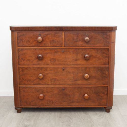 victorian mahogany 2 over 3 chest of drawers - CATEGORY: ANTIQUE CHEST OF DRAWERS - DATED VICTORIAN
