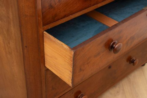 VICTORIAN MAHOGANY 2 OVER 3 CHEST OF DRAWERS - ADDITIONAL PHOTO 2