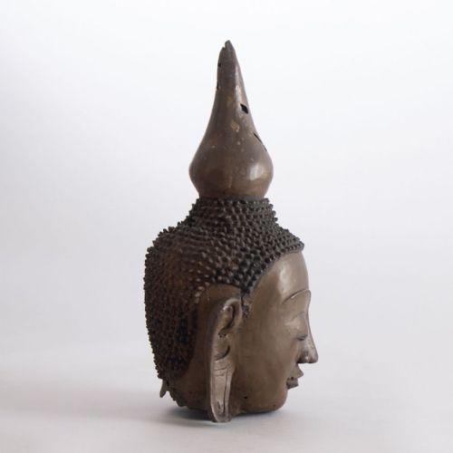 19TH CENTURY BUDDHA HEAD OF SHAKYAMEMI - ADDITIONAL PHOTO 1