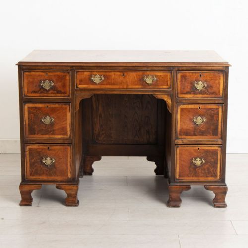 edwardian walnut kneehole desk - CATEGORY: ANTIQUE DESKS - DATED EDWARDIAN